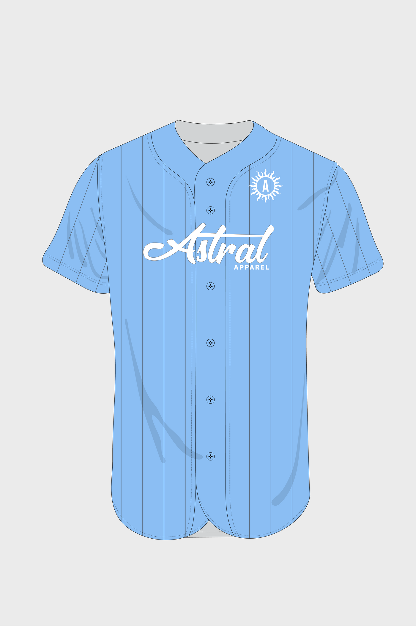 Pinstripe Baseball Jersey(Sky Blue) – Astral Apparel