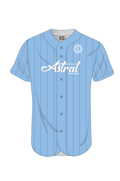 Pinstripe Baseball Jersey(Sky Blue)